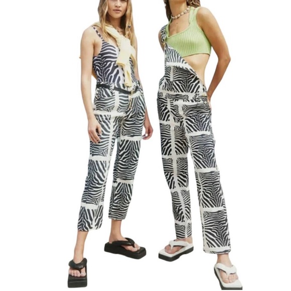 House of Sunny Jeans House Of Sunny Zebra Print Overalls Poshmark